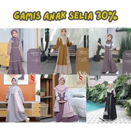 SALE SEPLY GAMIS ANAK SELIA MODEL BAJU MUSLIM ANAK PEREMPUAN SIMPLE BATAN ADEM NYAMAN