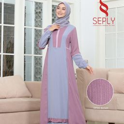 GAMIS SEPLY MEYRA 73 MELLOW MAUVE MODEL BAJU WANITA BAHAN WOLVIS + DAVIN CREPE + CREPE PREMIUM