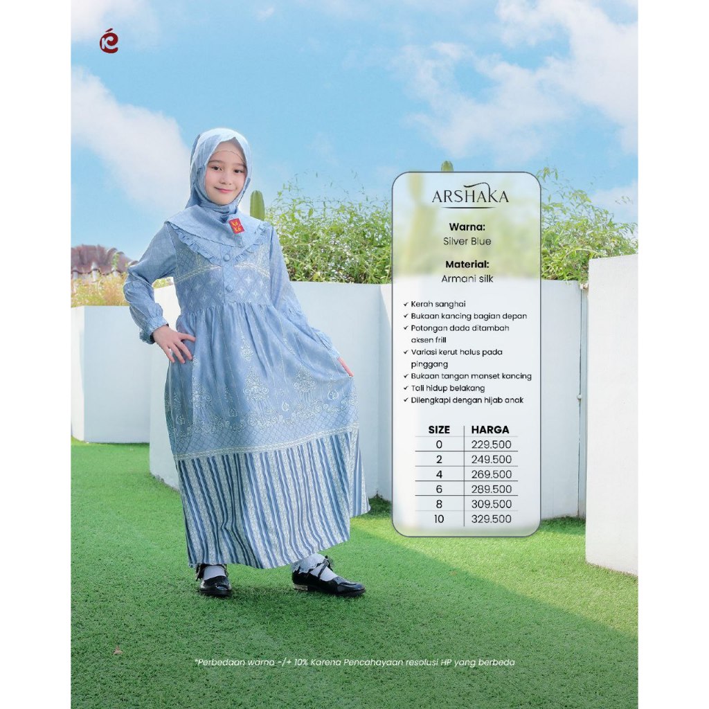 SARIMBIT KEKE ARSHAKA SERIES SILVER BLUE MODEL SARIMBIT KELUARGA TERBARU MODIS KEKINIAN