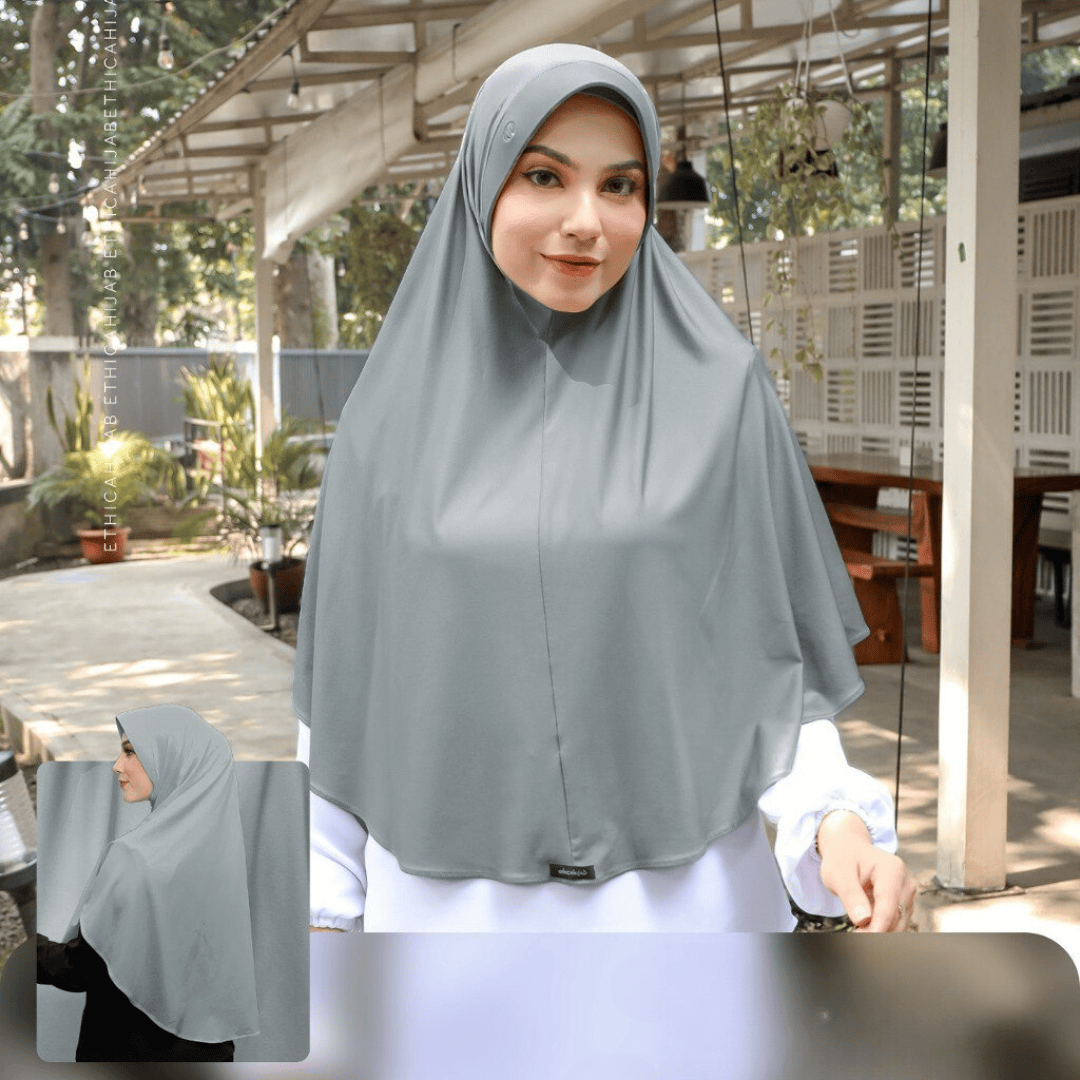 KERUDUNG BERGO AIRA GREY