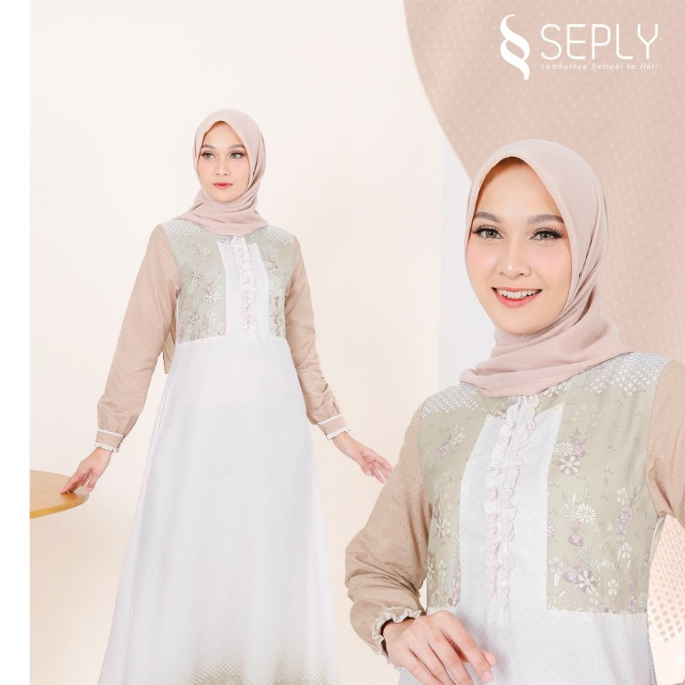 GAMIS SEPLY MEYRA 280 BAHAN LCREPE PREMIUM PRINTING + BRICE MODEL BAJU MUSLIM WANITA GAMIS DAILY BUSUI FRIENDLY KEKINIAN
