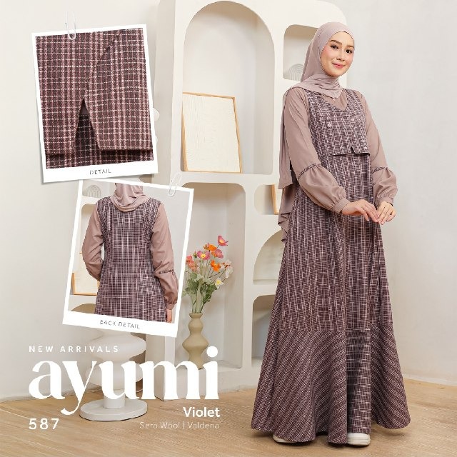 GAMIS AYUMI 587 BY ETHICA DRESS MOTIF KOTAK SALUR TREND