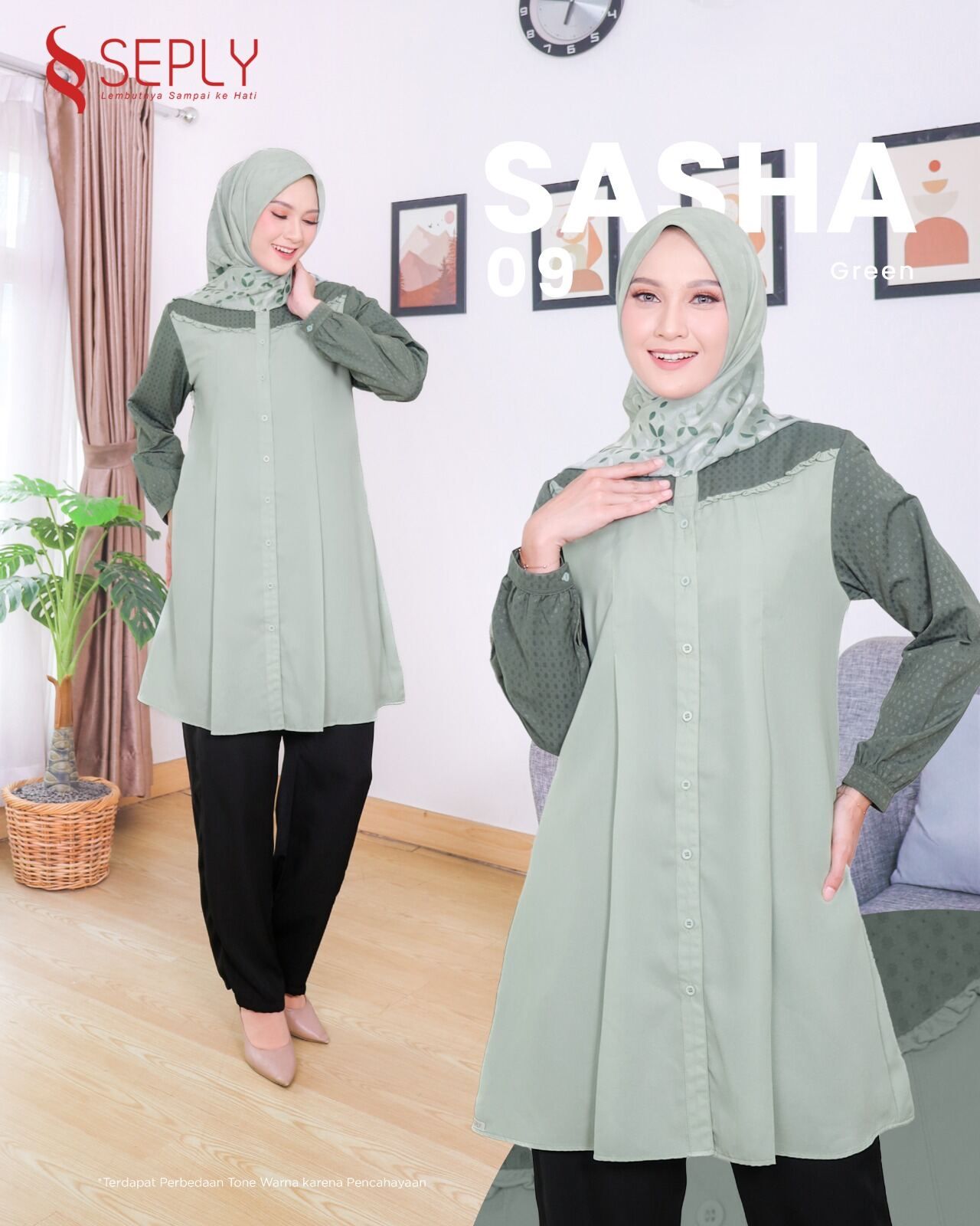 TUNIK WANITA LENGAN PANJANG POLOS BY SEPLY SASHA 09 NYAMAN CANTIK