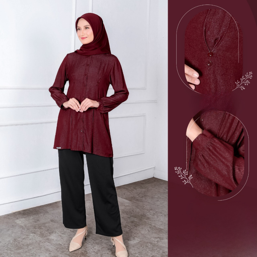 TUNIK KEKINIAN MODEL SIMPLE SASHA 05  BY SEPLY BAHAN DENIM