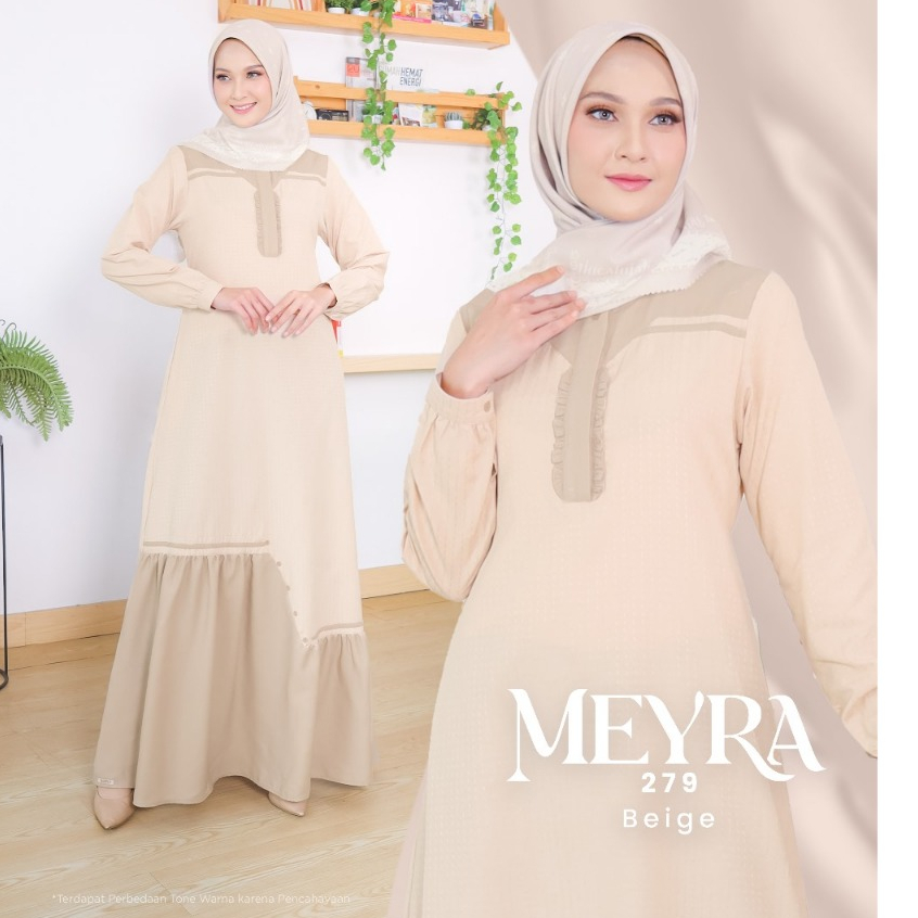GAMIS SEPLY MEYRA 279 BAHAN  DOBBY + CREPE PREMIUM MODEL BAJU MUSLIM WANITA GAMIS DAILY BUSUI FRIENDLY KEKINIAN