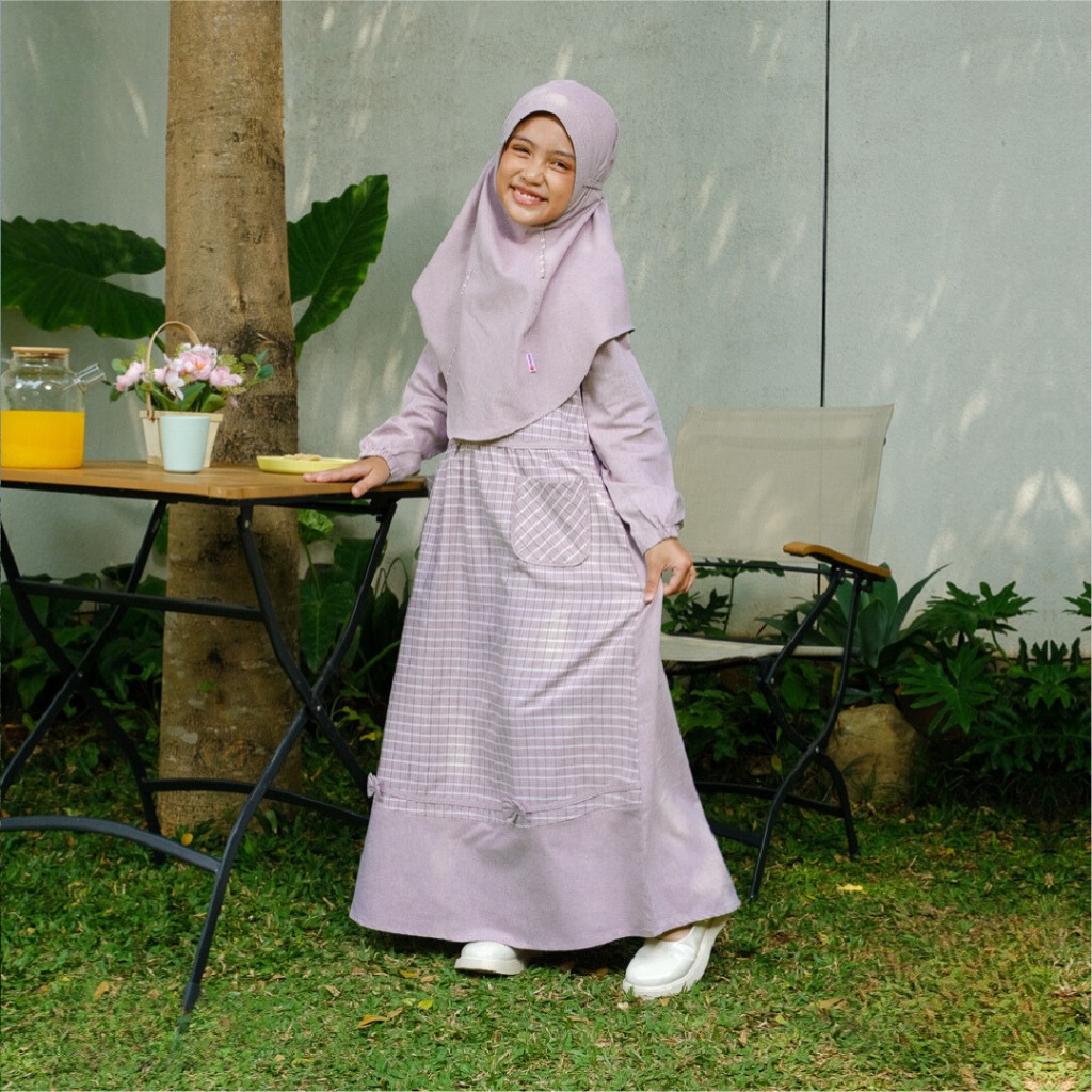 SARIMBIT CARINE SOFT PURPLE BY RAUNA MODEL SIMPLE ELEGAN BAHAN COTTON OCARINA MIX OXFORD